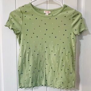 Cat & Jack Light Green Heart Print Tee